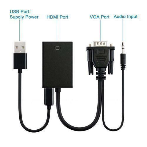 VGA To HDMI Converter Adapter Cable With Audio Output