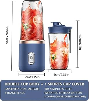 🪄💭 New Arrival! 45W Rechargeable 2-in-1 Portable Blender Juicer (400ml ×2 Cups)
Blend fresh juices and smoothies anytime, anywhere with this powerful and convenient portable blender. Designed for bu