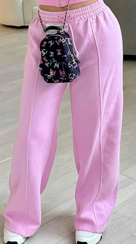 pink casual lounge pants