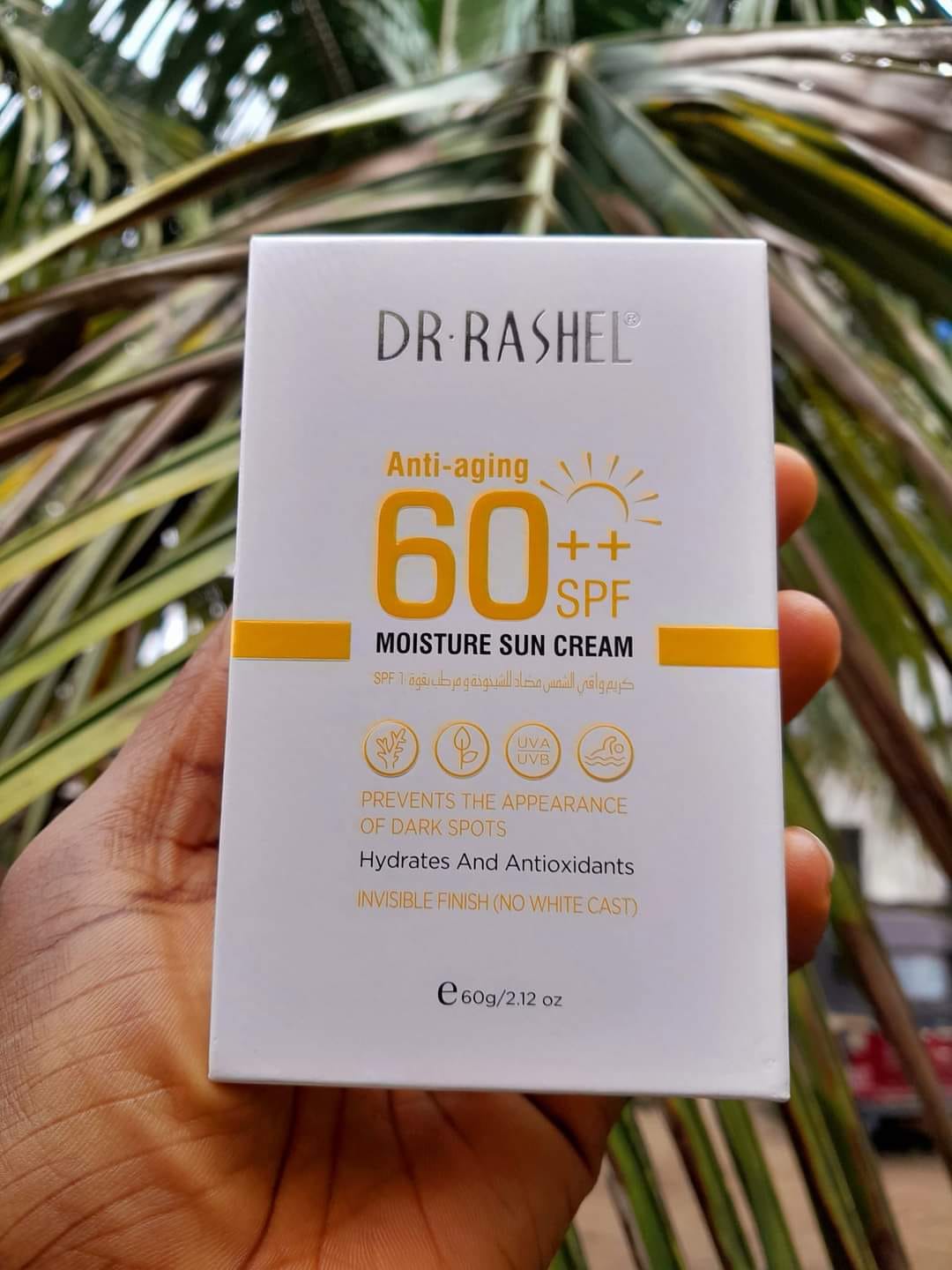 Sun-Protective Anti-Aging Moisture Cream SPF 60++ – Dr Rashel Skin Care Broad Spectrum Sunscreen with Hydrating & Anti-Oxidant Formula for Face & Body – Lightweight, Non-Greasy UV Protection