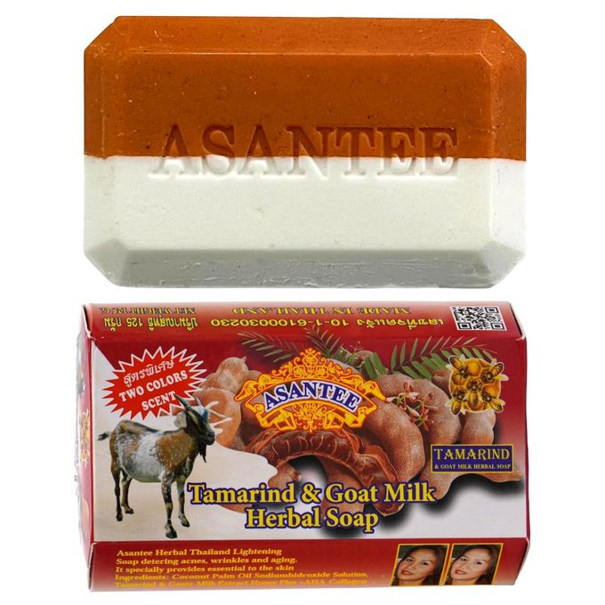 Soap Tamarind & Goat Milk Herbal Soap Asantee 125g Natural Skin Brightening & Moisturizing Anti-Acne Anti-Ageing Deep Cleansing Goat’s Milk Soap with AHA Collagen for Face & Body Care Daily Use