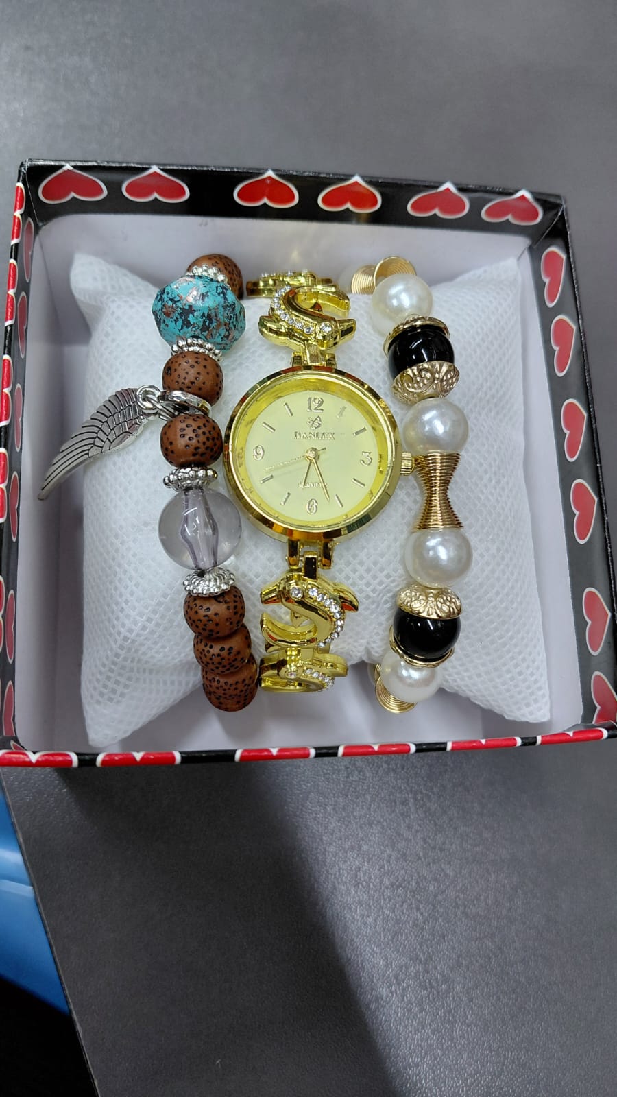 Ladies Wrist Watch Set with Free Bracelets – Elegant Women Quartz Wristwatch, Fashion Crystal Dial, Stainless Steel Band, Casual & Office Wear, Perfect Gift for Women & Girls