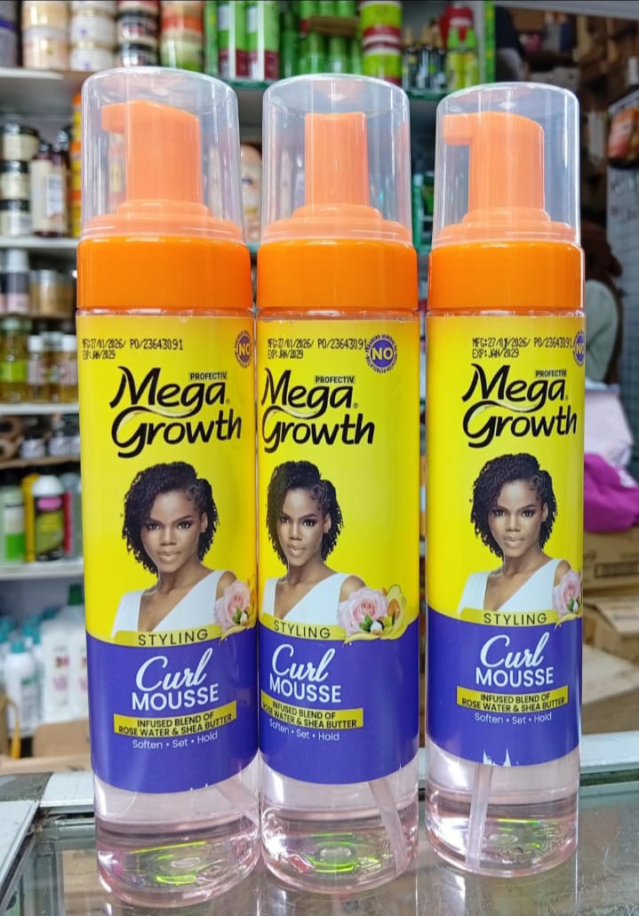 Profectiv Mega Growth Styling Curl Mousse with Rose Water & Shea Butter – Curl Defining Hair Mousse, Moisturizing Soft Hold, Frizz Control, Natural Shine, Set & Style Foam for All Hair Types