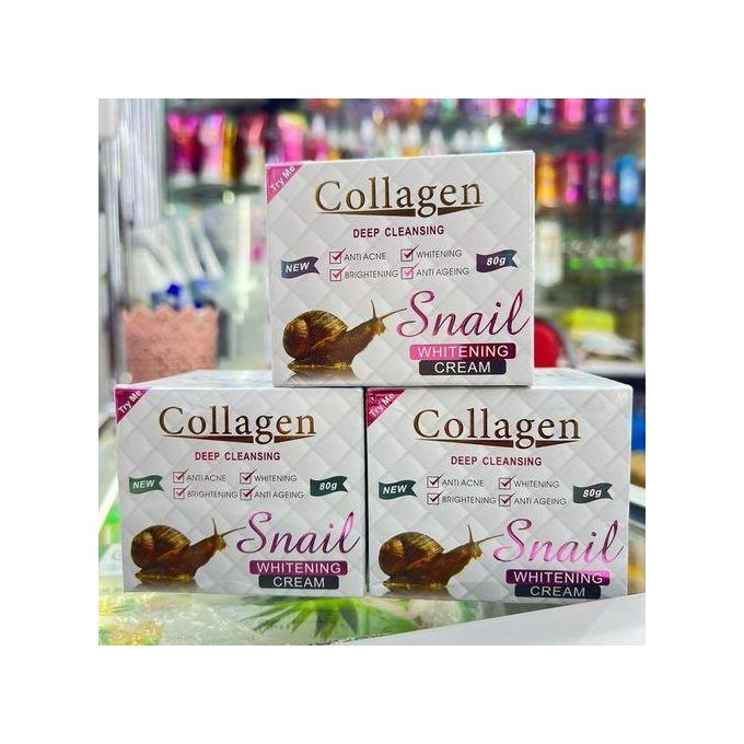 Aichun Beauty Collagen Snail Whitening Cream 80g – Anti-Aging Moisturizing Brightening Dark Spot Remover, Skin Repair & Hydrate Face & Body Nourishing Cream for Radiant Glowing Skin