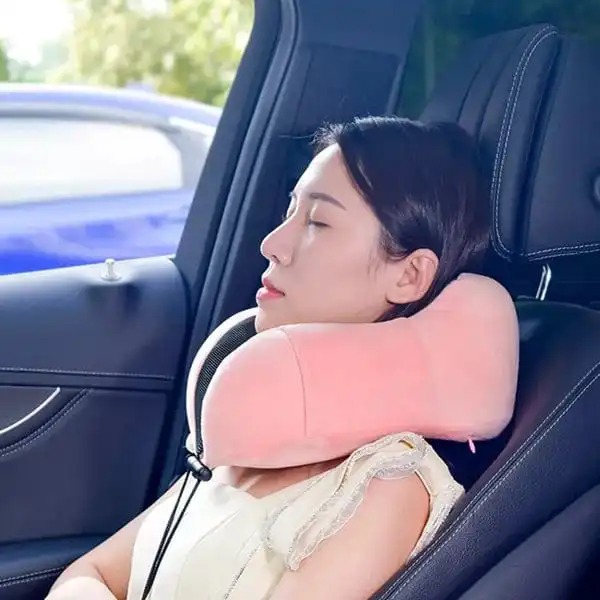 Cosy Travel Neck Pillow – Free Your Chin - 100% Memory Foam Traveling Pillow, Washable Soft Cover, Ergonomic U-Shape Design, Comfortable, Durable & Chin Support Cushion for Flights, Cars, Office
