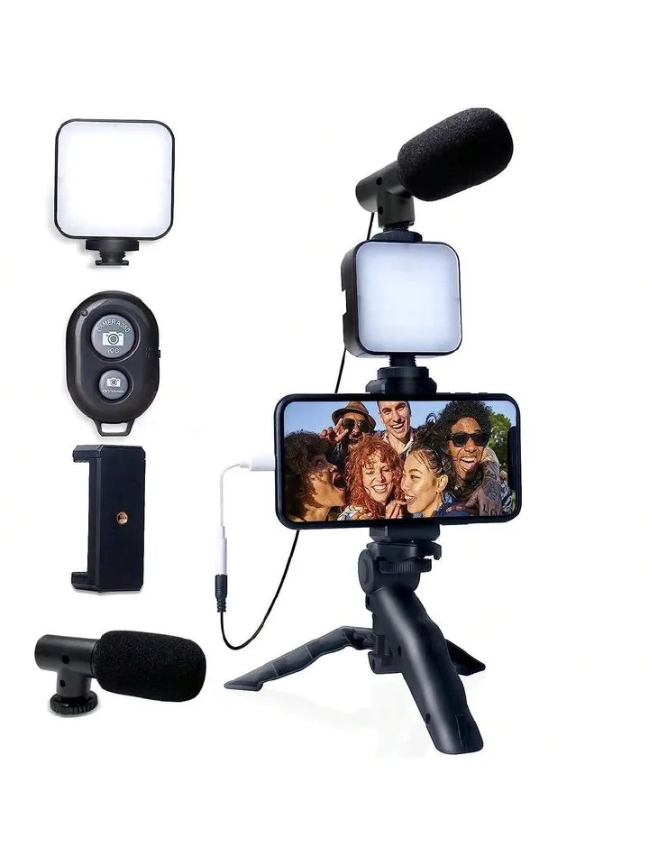 AY-49 Video Making Kit with microphone for live broadcast and TikTok - Create professional-quality videos anywhere, anytime with this complete Video Making Kit — perfect for vlogging, live streaming