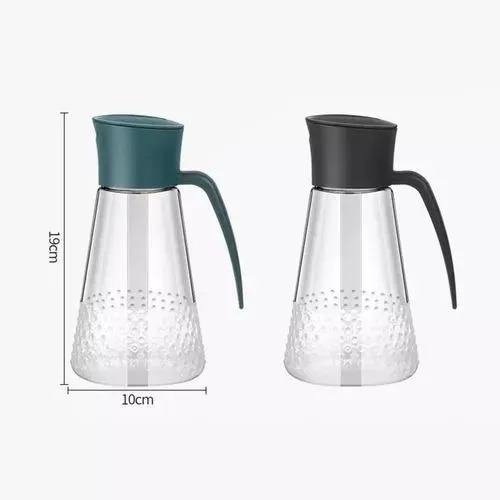 Glass Oil Dispenser Bottle – Non-Drip Auto flip Cooking Jar with Scale & Non-Slip Handle for Kitchen Use