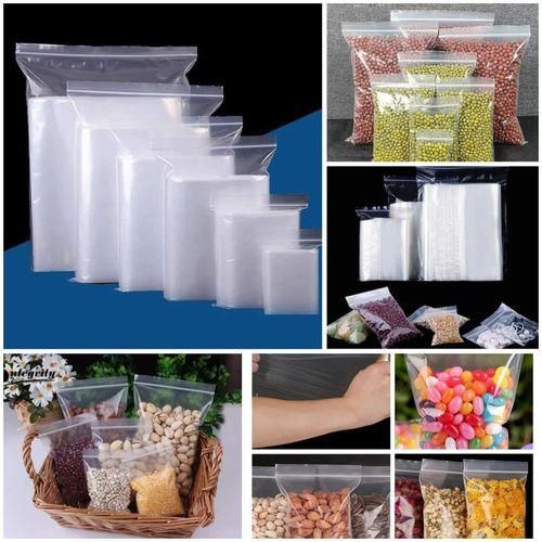100pcs Heavy Gauge Reusable Ziplock Fridge Storage Bags - Clear Reusable food silicone freezer bags