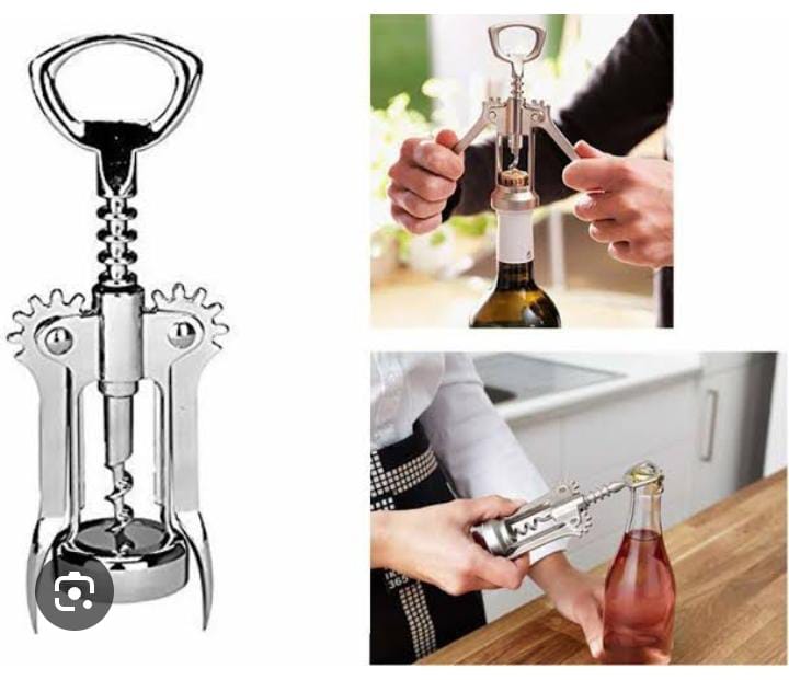 Corkscrew multi functional wine opener Heavy-Duty Manual Bottle Opener with Double Lever Arms for Easy Cork Removal, Ideal for Home, Bar & Restaurant Use