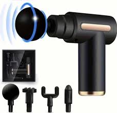 Mini Massage Gun, Powerful Fascial Gun Portable Deep Tissue Percussion Muscle Back Head Massager for Pain Relief with 4 Massage Heads High-Intensity Vibration Rechargeable Small Massage Gun