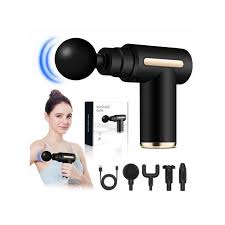 Mini Massage Gun, Powerful Fascial Gun Portable Deep Tissue Percussion Muscle Back Head Massager for Pain Relief with 4 Massage Heads High-Intensity Vibration Rechargeable Small Massage Gun