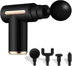 Mini Massage Gun, Powerful Fascial Gun Portable Deep Tissue Percussion Muscle Back Head Massager for Pain Relief with 4 Massage Heads High-Intensity Vibration Rechargeable Small Massage Gun