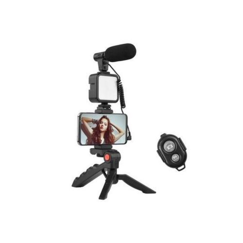 Smartphone Vlogging Kit for Android – Tripod, Mini Microphone, LED Lights, Bluetooth Wireless, Starter Kit for TikTok, Live Streaming & Video Making