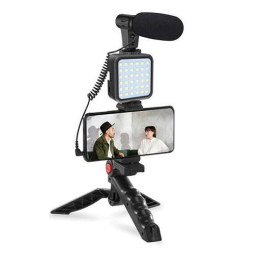 Smartphone Vlogging Kit for Android – Tripod, Mini Microphone, LED Lights, Bluetooth Wireless, Starter Kit for TikTok, Live Streaming & Video Making