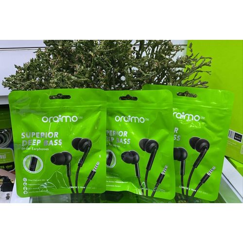 Oraimo Earphones with Strong Pure Bass, HD Sound with Mic, ultimate comfort eartips