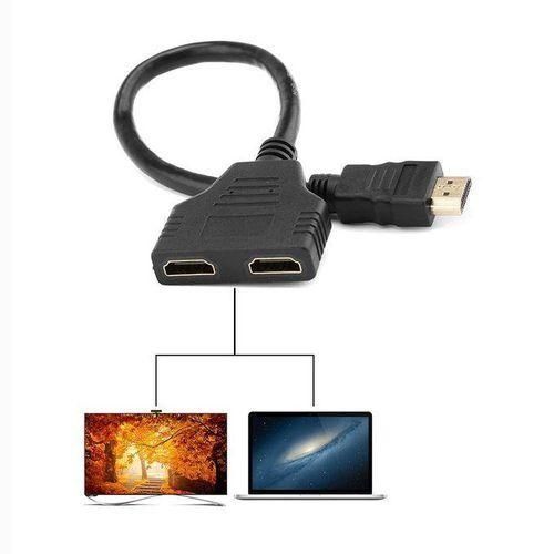 Hdmi Splitter One In Two Hdmi Male To Double Female Adapter Cable One For Two Converter Supports 480P 720P, 1080I, 1080P