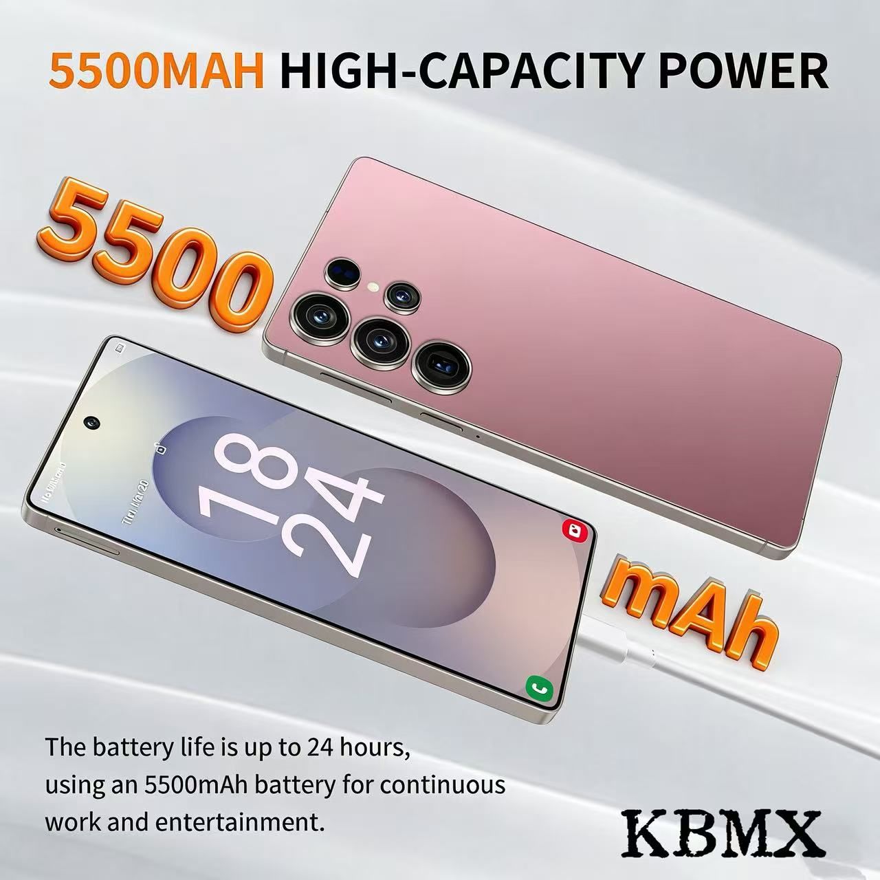 KBMX S26 Ultra,6.9", 128GB+6GB RAM(+256GB Extended)(Dual Sim),5200mAh-Titanium Gold