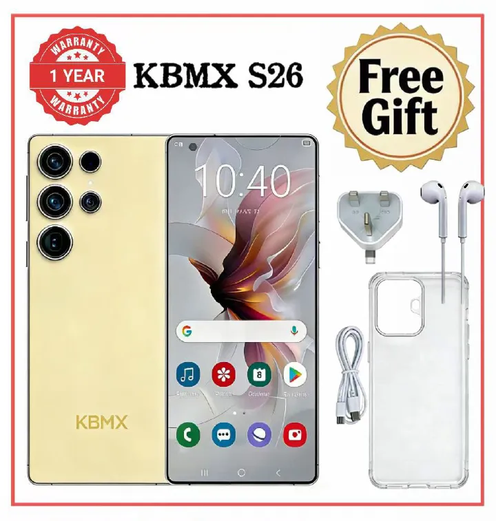 KBMX S26 Ultra,6.9", 128GB+6GB RAM(+256GB Extended)(Dual Sim),5200mAh-Titanium Gold