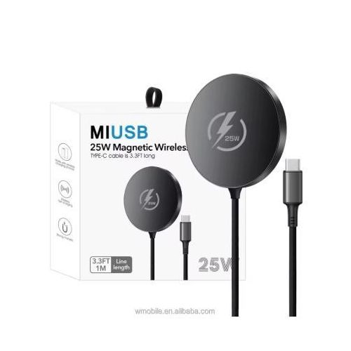 25W MIUSB Universal Wireless Charger Portable Mini Fast Phone Charging Pad - BLACK