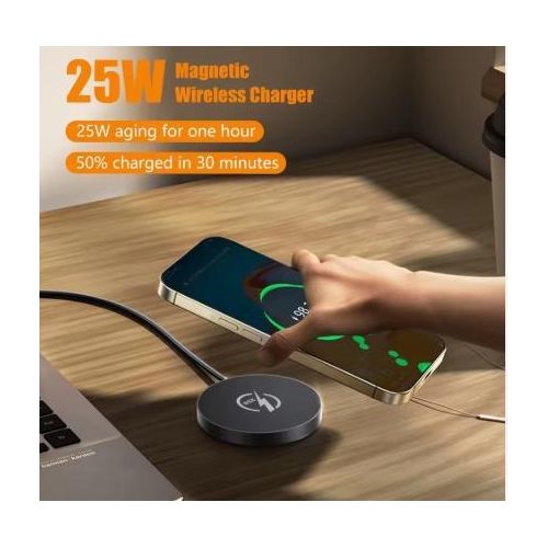 25W MIUSB Universal Wireless Charger Portable Mini Fast Phone Charging Pad - BLACK