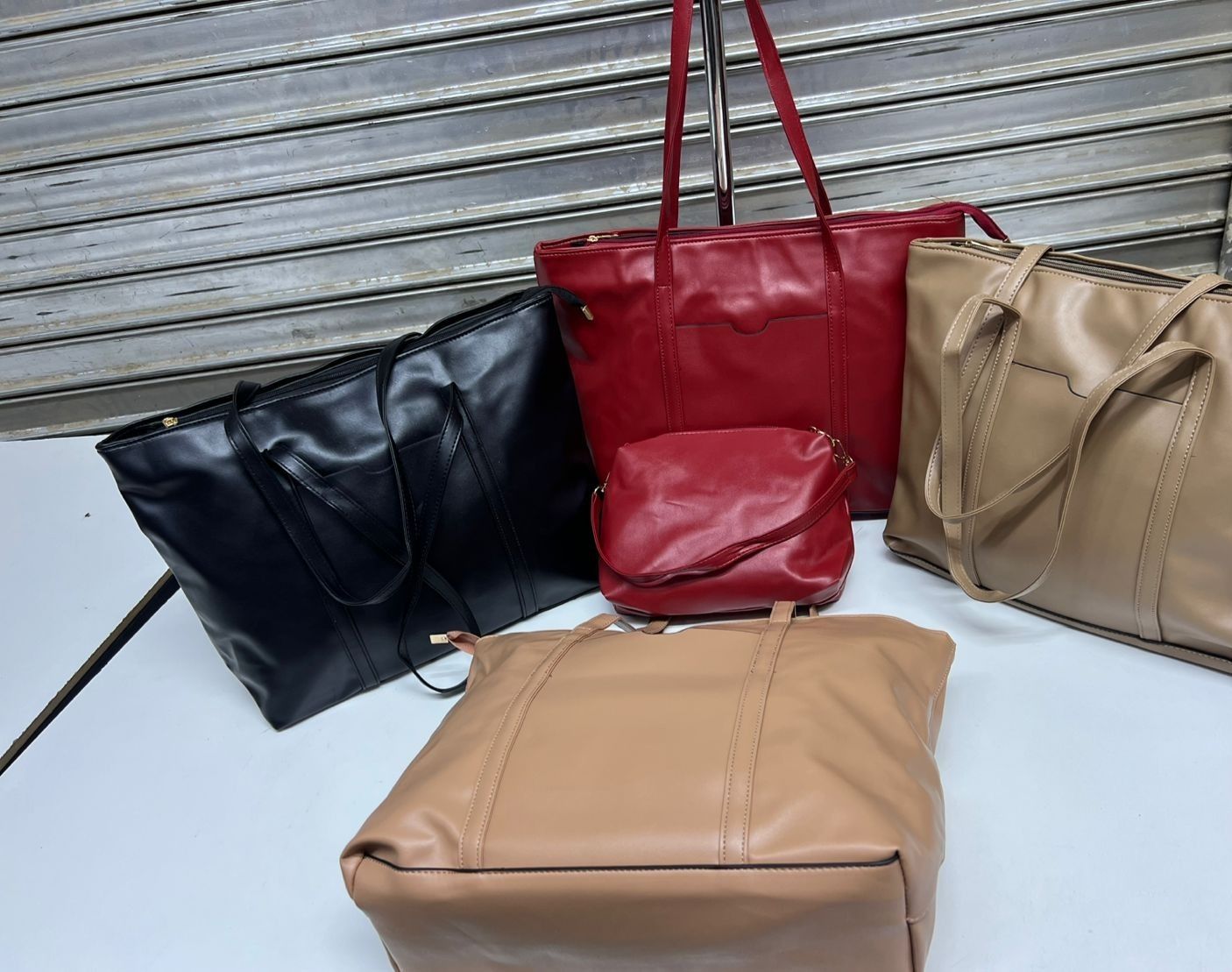 2 in1 Ladies fashion with large space office travel quality leather tote bags
