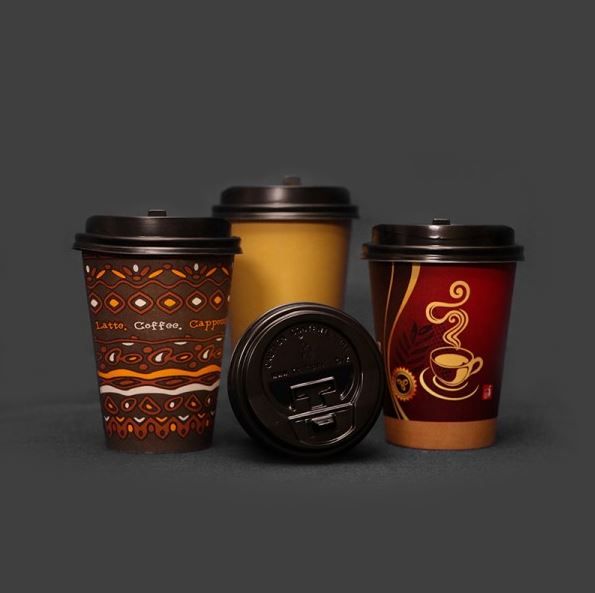 Disposable Take-Away Coffee & Tea Paper Cups with Leak-Proof Lids - 8oz or 12oz Hot/Cold Beverage Cups for Office, Cafés & Events
