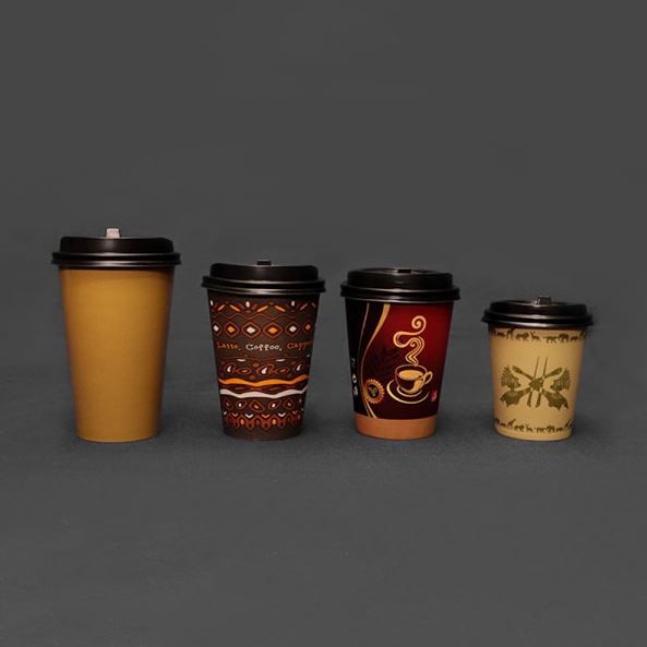Disposable Take-Away Coffee & Tea Paper Cups with Leak-Proof Lids - 8oz or 12oz Hot/Cold Beverage Cups for Office, Cafés & Events