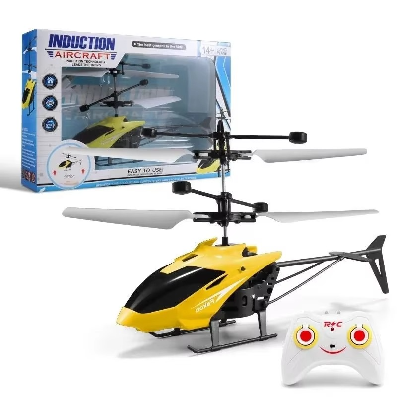 Rechargeable Infrared Induction Mini Helicopter Toy with Remote Control | Hand-Sensor Indoor Flying Drone for Kids & Beginners.
