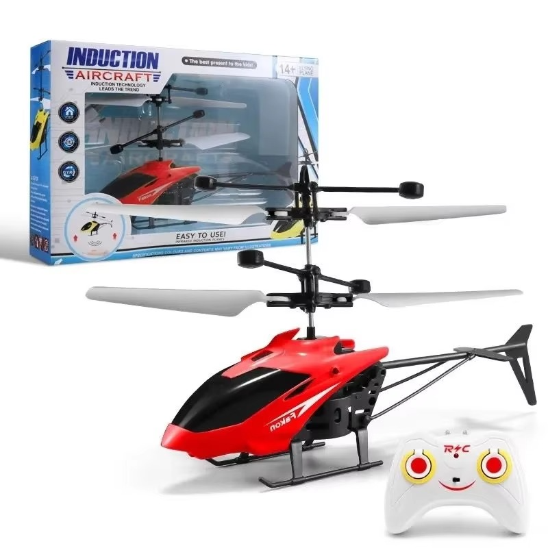 Rechargeable Infrared Induction Mini Helicopter Toy with Remote Control | Hand-Sensor Indoor Flying Drone for Kids & Beginners.