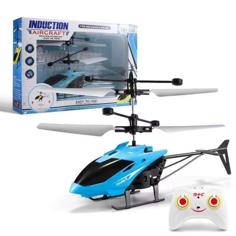 Rechargeable Infrared Induction Mini Helicopter Toy with Remote Control | Hand-Sensor Indoor Flying Drone for Kids & Beginners.