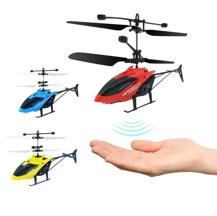 Rechargeable Infrared Induction Mini Helicopter Toy with Remote Control | Hand-Sensor Indoor Flying Drone for Kids & Beginners.