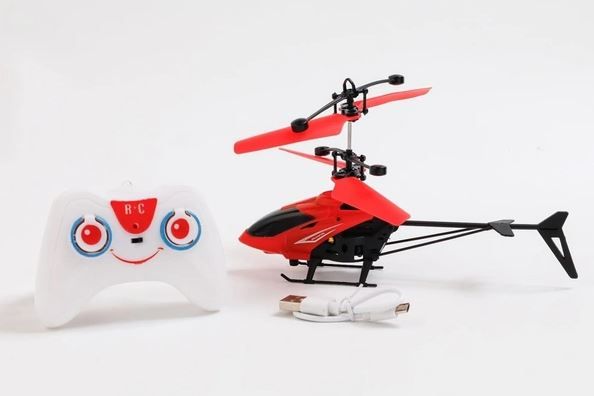 Rechargeable Infrared Induction Mini Helicopter Toy with Remote Control | Hand-Sensor Indoor Flying Drone for Kids & Beginners.