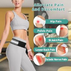 Unisex Adjustable Lower Back Support Belt – SI Joint & Sciatica Pain Relief Waist Brace with Compression Strap (120cm / 140cm)