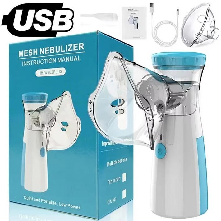 Mini Portable Ultrasonic Mesh Nebulizer - Silent Handheld Nebulizer Inhaler for Adults, Kids & Babies | USB-C Rechargeable Asthma Inhalation Machine.