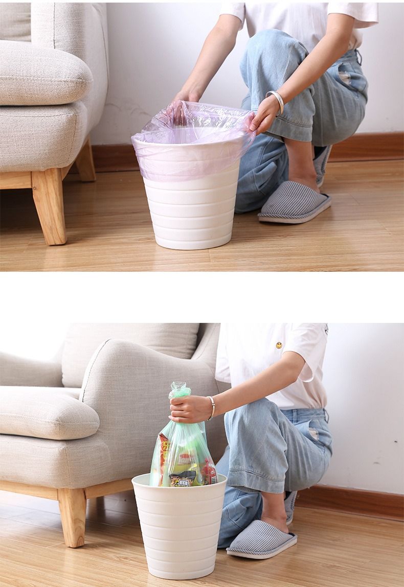 Disposable Trash Bags – PE Garbage Bags with Handles for Kitchen, Office, Bathroom & Home Use - 100 PCS - 40 x 50cm