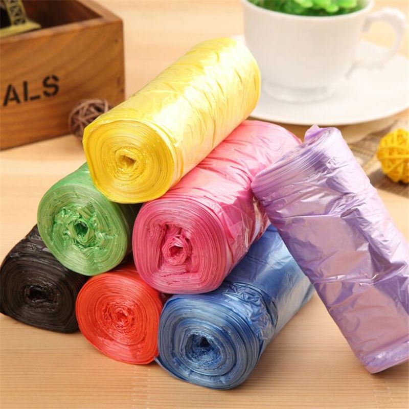 Disposable Trash Bags – PE Garbage Bags with Handles for Kitchen, Office, Bathroom & Home Use - 100 PCS - 40 x 50cm