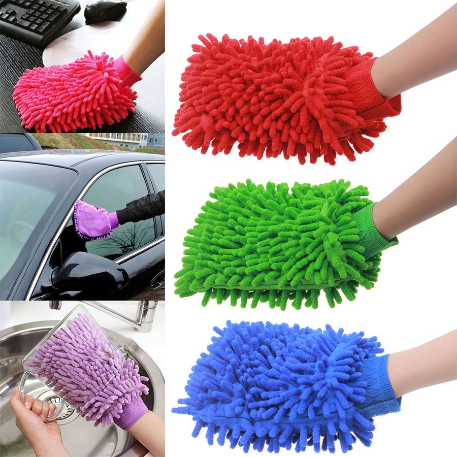 Microfiber Chenille Car Wash Mitt – Double-Sided Scratch-Free Cleaning Gloves for Auto Detailing, Household Dusting & Multi-Surface Cleaning