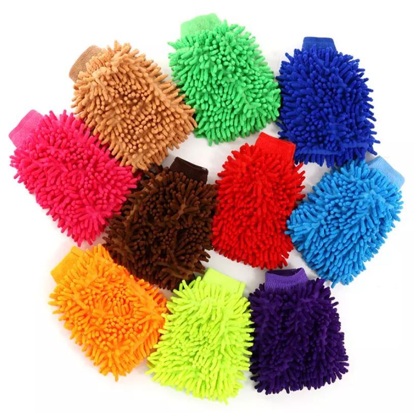 Microfiber Chenille Car Wash Mitt – Double-Sided Scratch-Free Cleaning Gloves for Auto Detailing, Household Dusting & Multi-Surface Cleaning