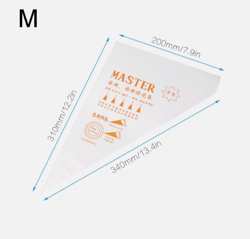 100PCS Disposable Icing Piping Bags – Heavy Duty Food Grade Pastry Bags for Cake, Cupcake & Cookie Decorating (Small/Medium/Large)