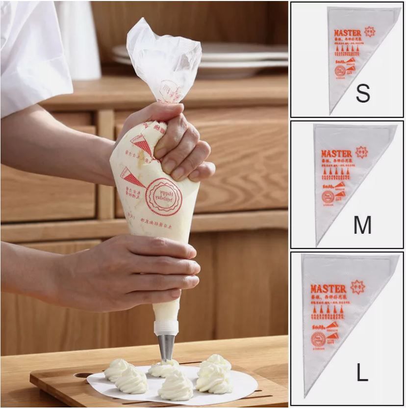 100PCS Disposable Icing Piping Bags – Heavy Duty Food Grade Pastry Bags for Cake, Cupcake & Cookie Decorating (Small/Medium/Large)