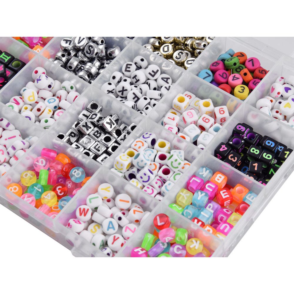 Kids Jewelry Making Bead Kit – 24 Compartment DIY Bracelet & Necklace Craft Set | Preschool Educational Beads Toy for Girls & Boys 3+ Years