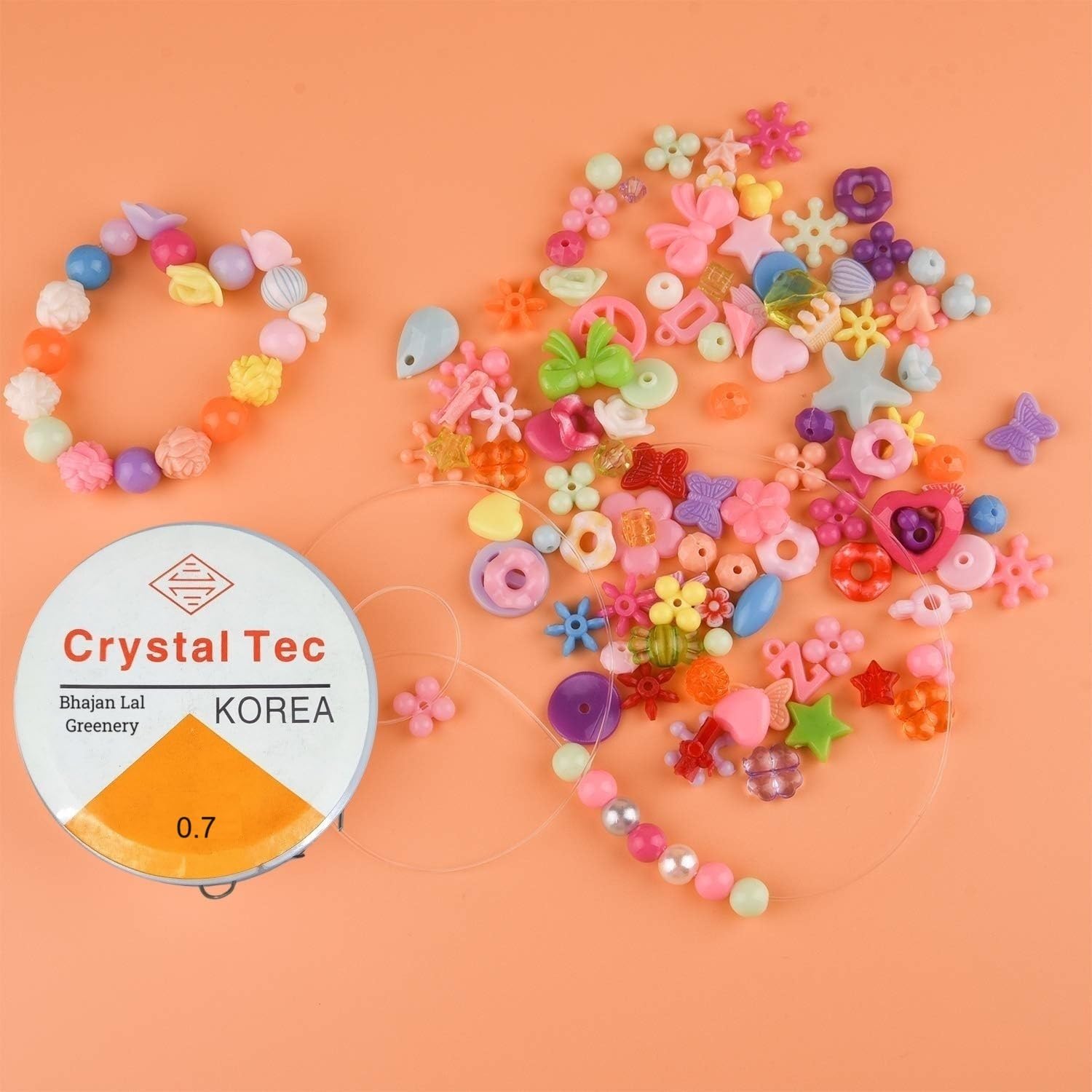 Kids Jewelry Making Bead Kit – 24 Compartment DIY Bracelet & Necklace Craft Set | Preschool Educational Beads Toy for Girls & Boys 3+ Years