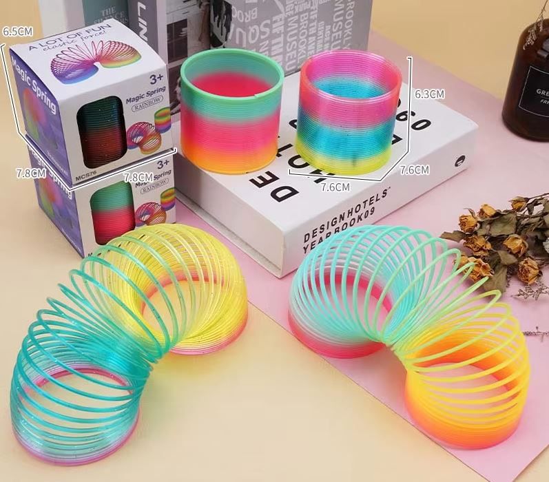 Kids Rainbow Slinky Spring Toy – Magic Plastic Fidget Coil for Children | Party Favors, Stress Relief & Educational Toy