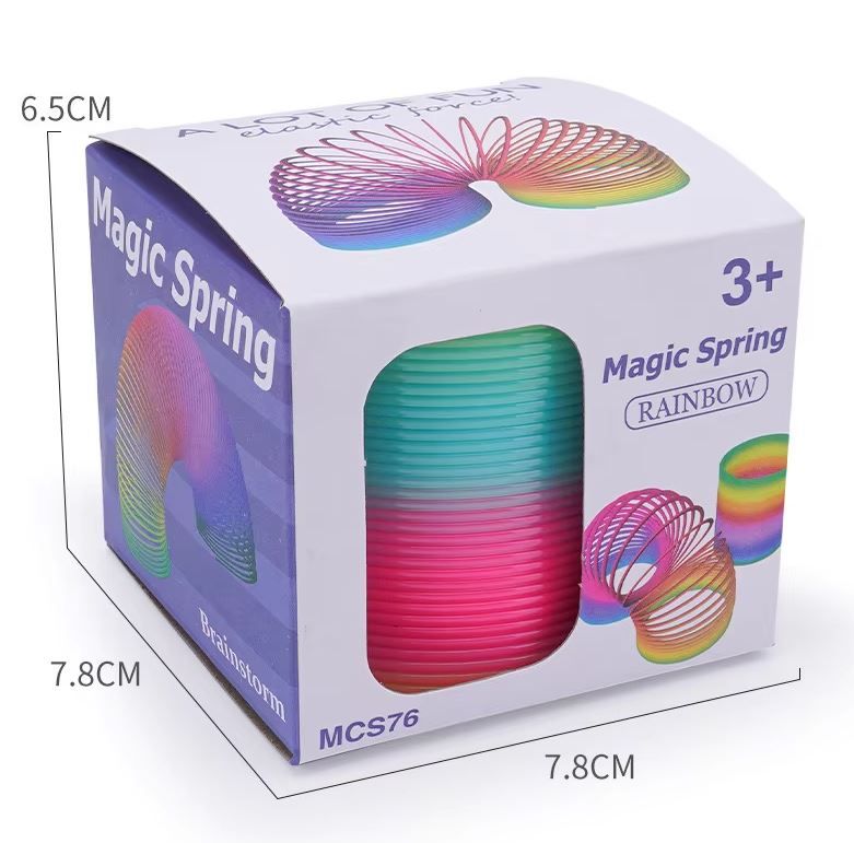 Kids Rainbow Slinky Spring Toy – Magic Plastic Fidget Coil for Children | Party Favors, Stress Relief & Educational Toy