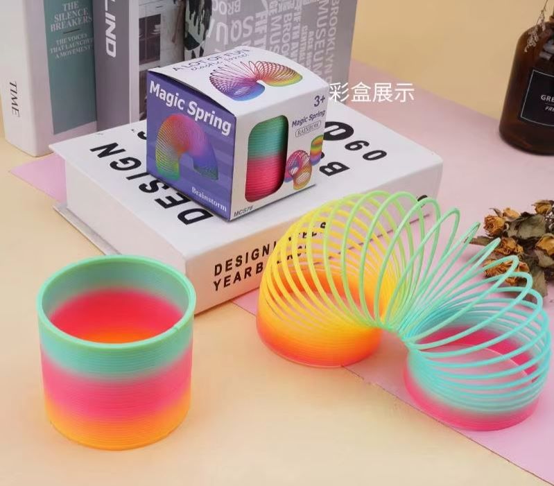 Kids Rainbow Slinky Spring Toy – Magic Plastic Fidget Coil for Children | Party Favors, Stress Relief & Educational Toy