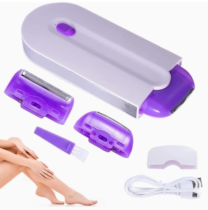 Painless Electric Hair Remover for Women – Rechargeable Facial & Body Hair Trimmer with LED Light | Portable Bikini, Arms & Face Shaver