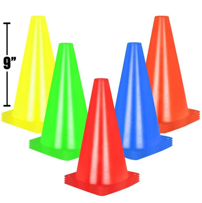 Multipurpose Sports Training Cones – Durable Plastic Marker Cones for Football, Basketball, Cricket & Fitness Drills - 32 cm (12 inch)
