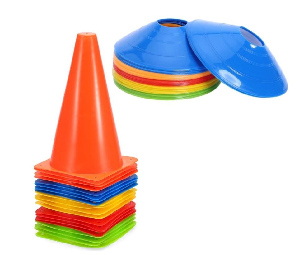 Multipurpose Sports Training Cones – Durable Plastic Marker Cones for Football, Basketball, Cricket & Fitness Drills - 23 cm (9 inch)