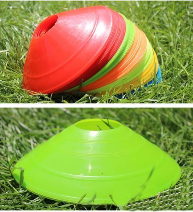 Multipurpose Sports Training Cones – Durable Agility Marker Cones for Football, Soccer, Basketball, Cricket & Fitness Drills | Stackable & High Visibility - Flat Disc – 15cm/6 inch