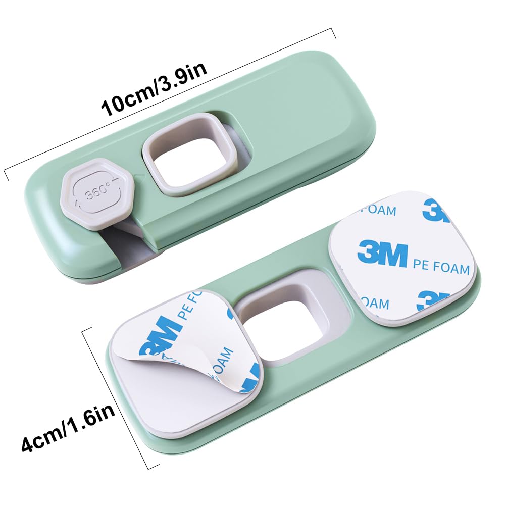 Self-Adhesive Child Proof Safety Locks for Cabinets, Drawers & Refrigerators – Baby Proofing Latches - Durable ABS No-Drill Locks for Kids & Toddlers